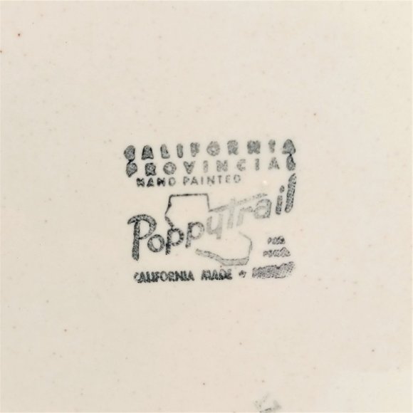 Metlox Poppytrail Vernon 12" Chop Plate California Provincial Rooster 1956-82 - Picture 4 of 4